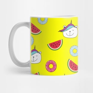 Watermelon and unicorn Face Mask, Unicorn Mask, Watermelon Mask. Mug